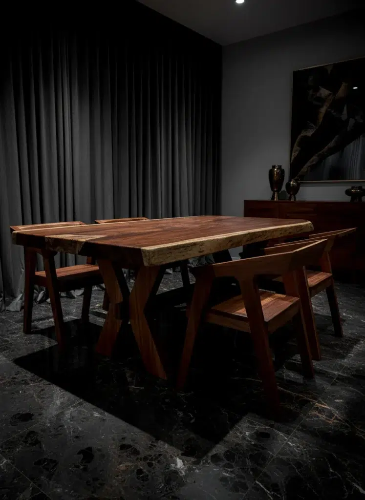juego comedor rustico madera 03
