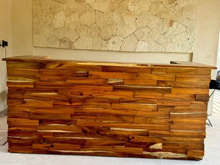 barra bar madera maciza dzalam cancun